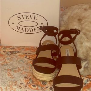 Steve Madden: Sarong Black wedge Sandals
